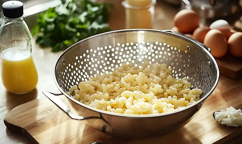 Preparing Macaroni Salad Recipe