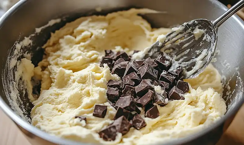 Preparing no egg chocolate chip cookie