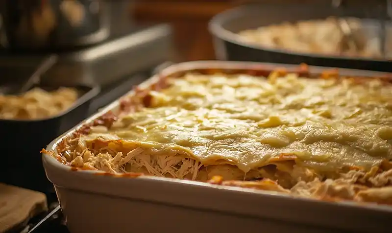 Preparing the Green Chile Chicken Enchiladas
