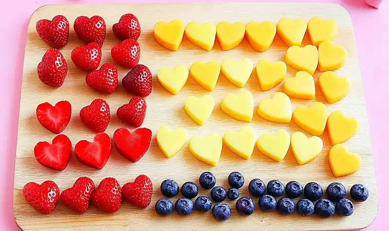 Preparing the Heart-Shaped Fruit Skewers with Yogurt Dip