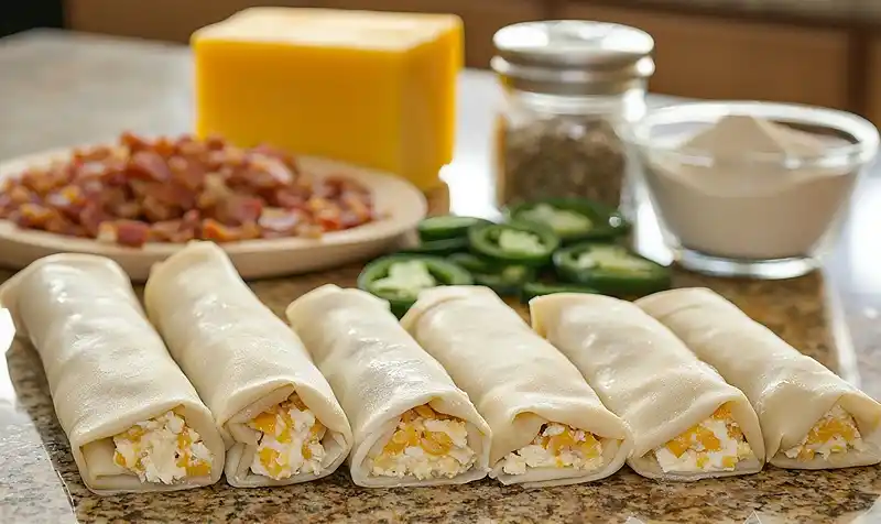 Mini Jalapeño Popper Egg Rolls 4 Preparing the Mini Jalapeno Popper Egg Rolls