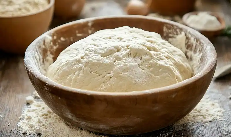 Preparing the dough for amish white bread