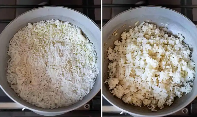 Preparing the rice for Traditional Dominican Lunch