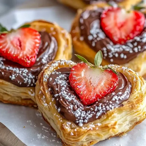 Strawberry Nutella Puff Pastry Hearts