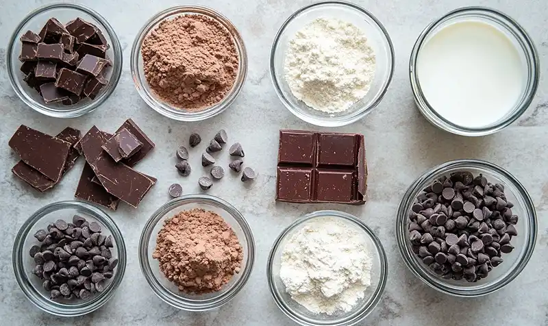 The ingredients for Zero Sugar Brownies with Greek Yogurt
