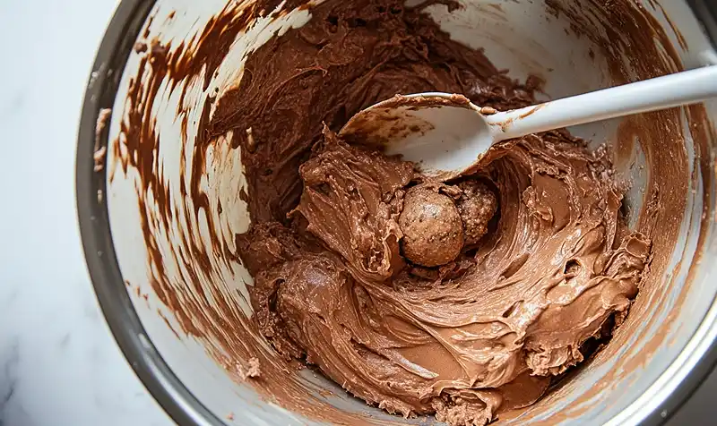 No-Bake Chocolate Peanut Butter Protein Balls 4 The preparation of No-Bake Chocolate Peanut Butter Protein Balls