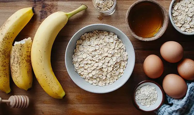 Energizing Banana Oatmeal Bars 3 ingredients for Energizing Banana Oatmeal Bars