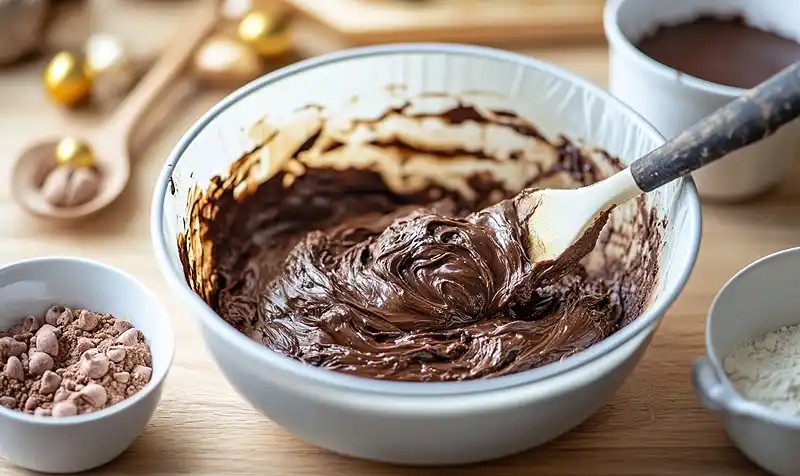 mixing step for Low Calorie Greek Yogurt Brownies