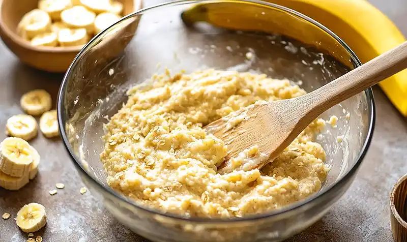 preparing Banana Oatmeal Bars