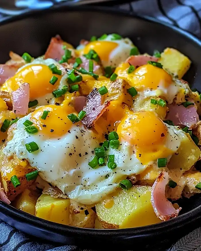 Cheesy Potato Egg Scramble Recipe