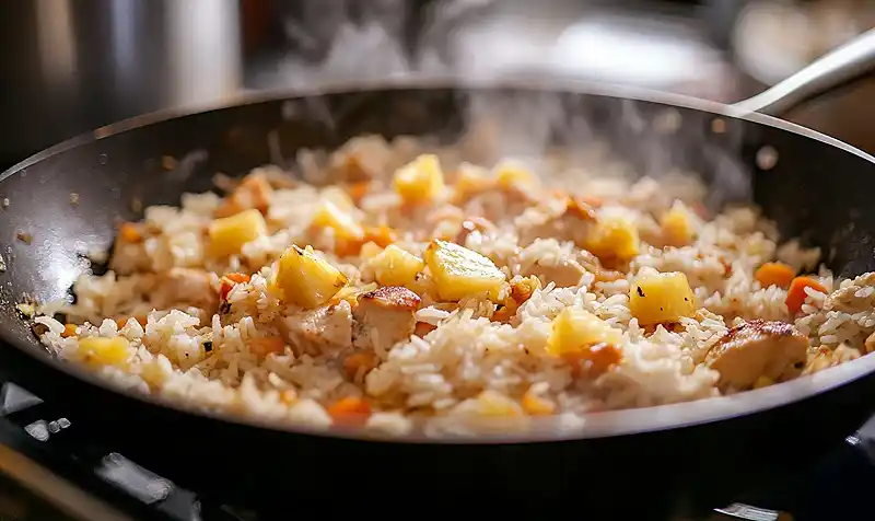 Cooking Pineapple & rice