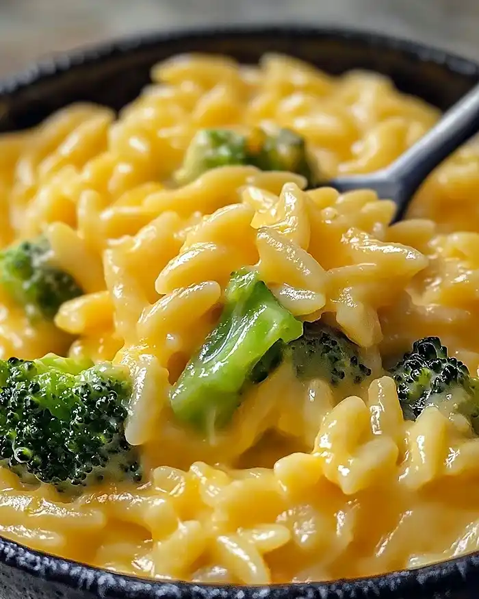 Creamy One-Pot Broccoli Cheddar Orzo Recipe