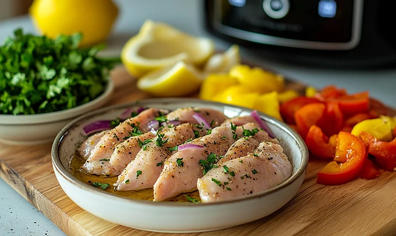 Making the Mediterranean Chicken Grain Bowls with Tzatziki