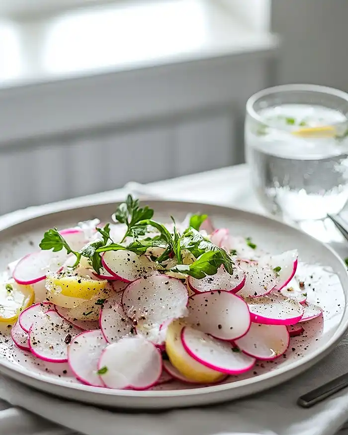 Gordon Ramsay Radish Salad Recipe on table