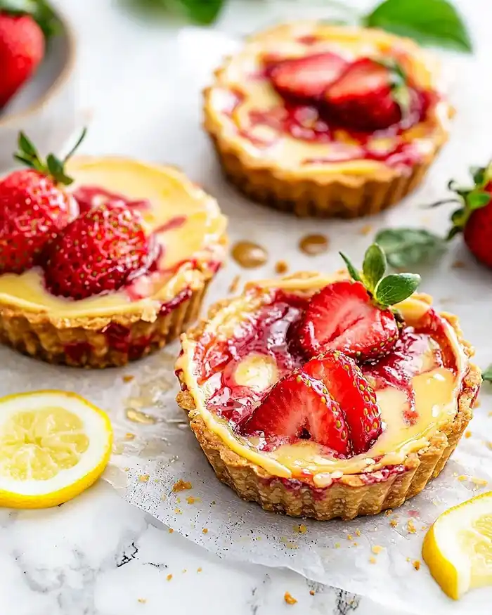 Honey Custard with strawberries