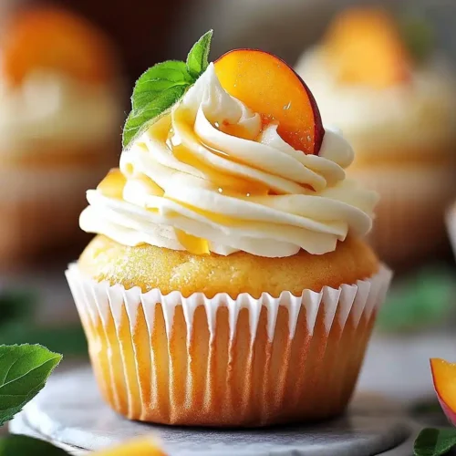 Honey Peach Cream Cheese Cupcakes