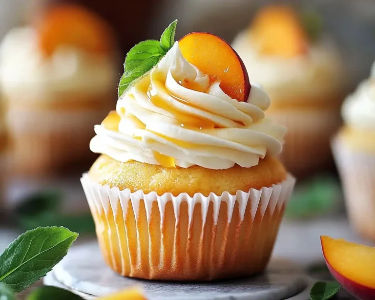 Honey Peach Cream Cheese Cupcakes