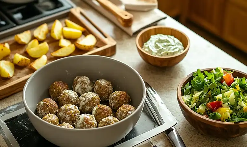 How to Make Greek Meatball Bowl