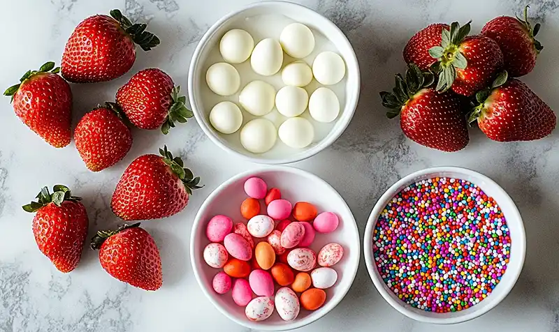 Ingredients for Adorable Easter Strawberries
