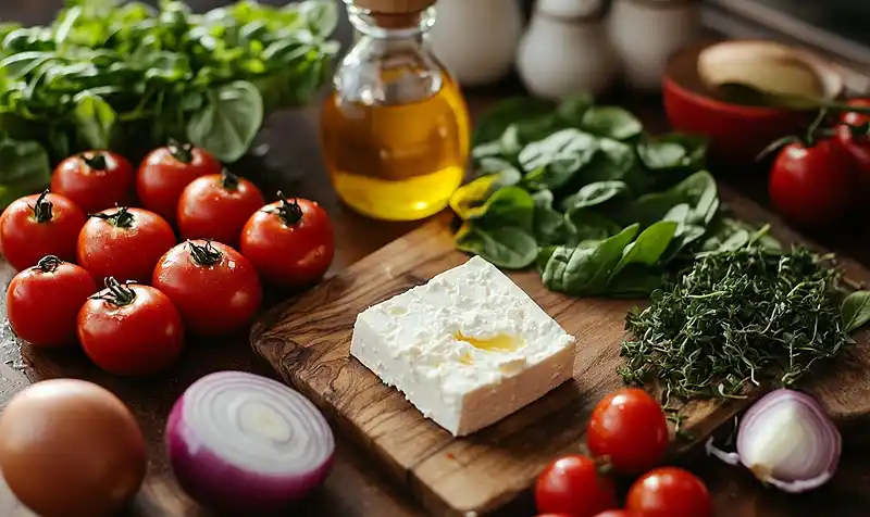 Ingredients for Baked Feta Eggs