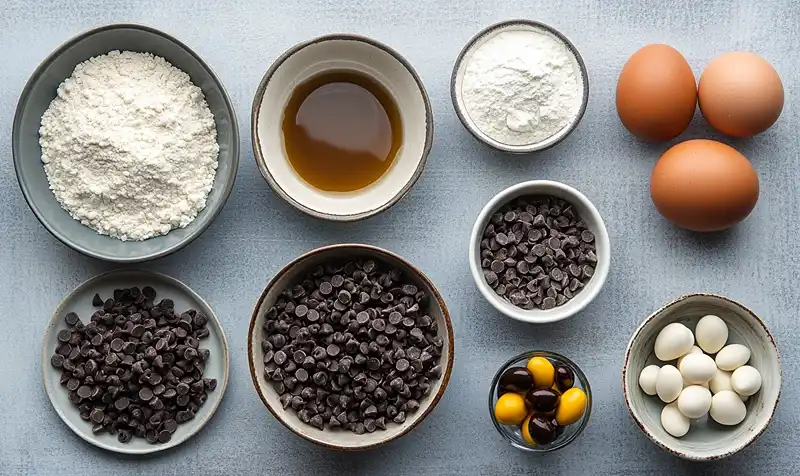 Ingredients for CADBURY MINI EGG CHOCOLATE CHIP COOKIES