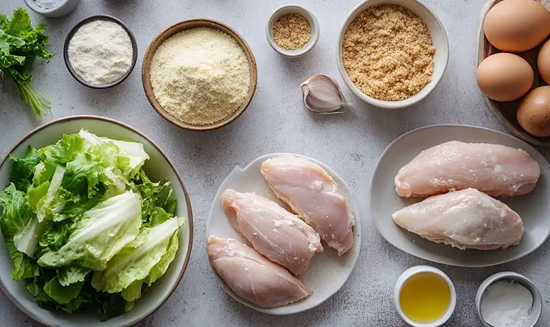 Ingredients for Chicken Caesar Wraps
