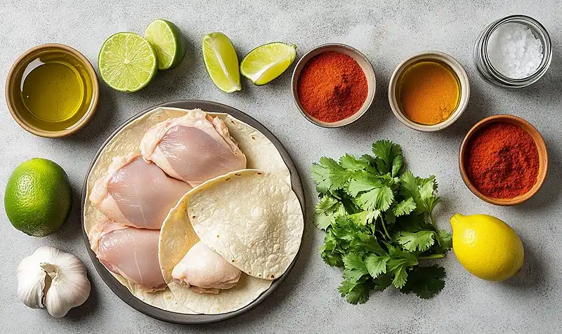 Ingredients for Chicken Street Tacos