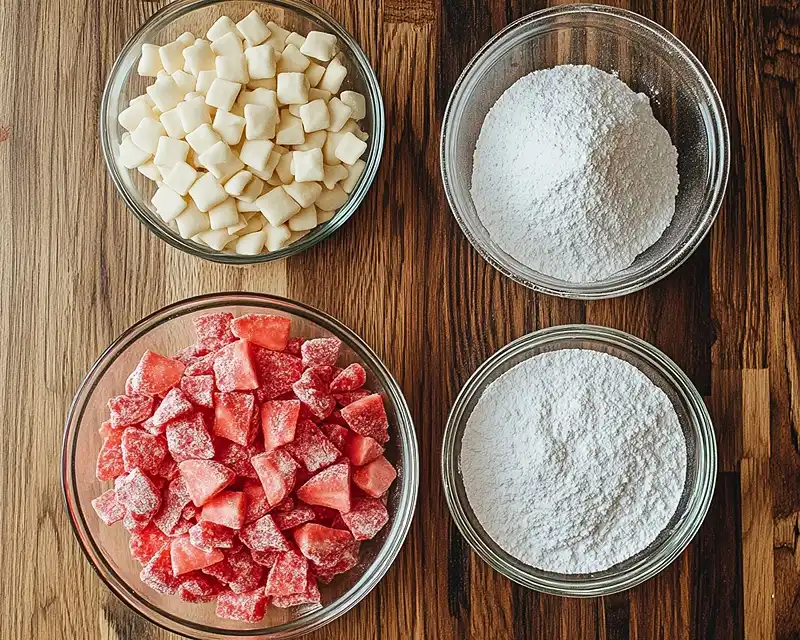 Fluffy Strawberry Shortcake Puppy Chow 3 Ingredients for Fluffy Strawberry Shortcake Puppy Chow