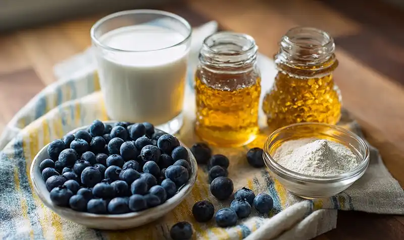 Ingredients for Frozen Greek Yogurt Blueberry Bites