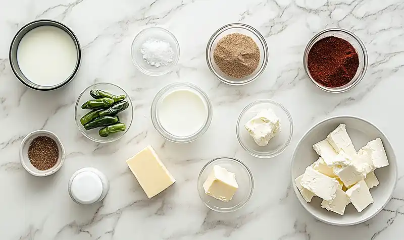 Ingredients for MEXICAN WHITE CHEESE DIP RECIPE