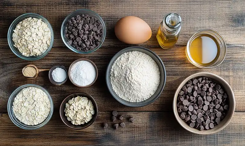 Ingredients for Mouthwatering Oatmeal Chocolate Chip