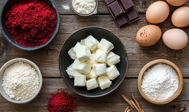 Ingredients for Red Velvet Treats