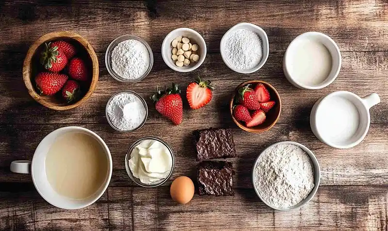 Ingredients for Strawberry Brownies Recipe From Scratch