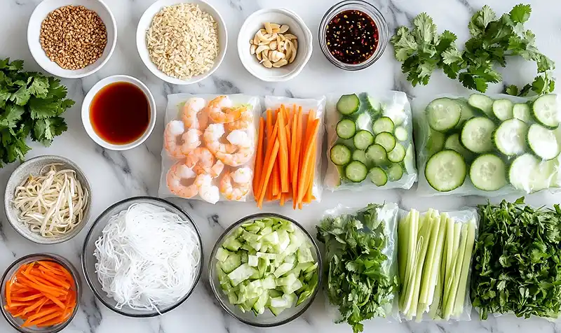 Ingredients for Vietnamese Spring Rolls