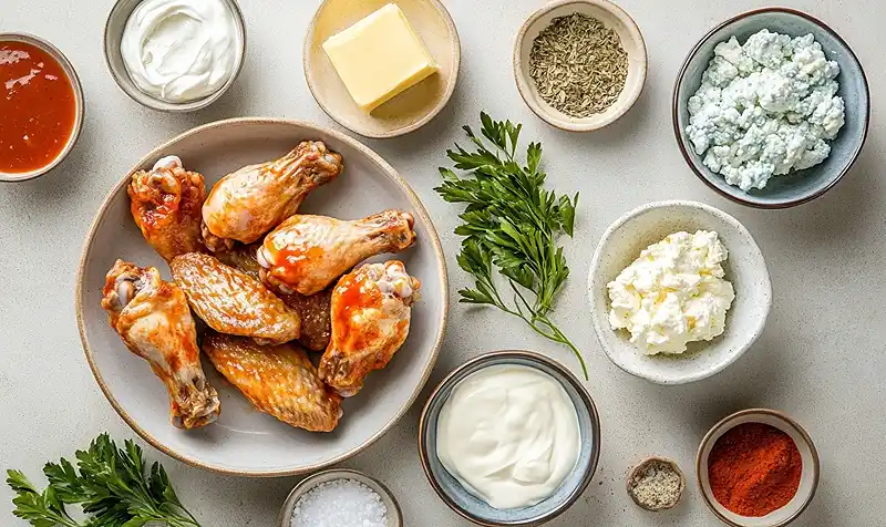 Ingredients for crispy Baked Buffalo Wings
