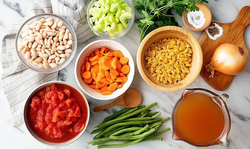 Ingredients for minestrone soup