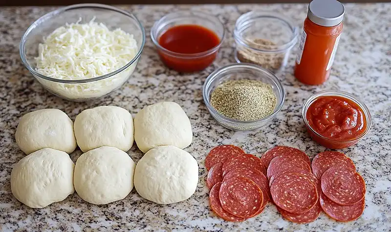 Ingredients for pizza in air fryer