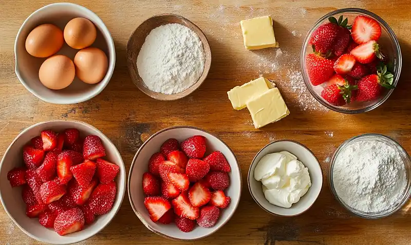 Ingredients for Strawberry Bars With Pie Filling