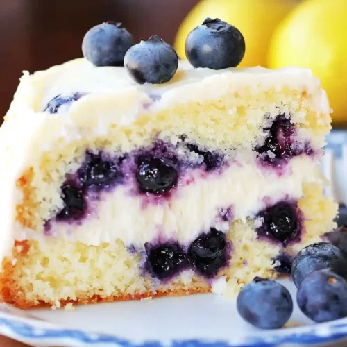 Lemon Blueberry Cake with Mascarpone Whipped Frosting 2 Lemon Blueberry Cake