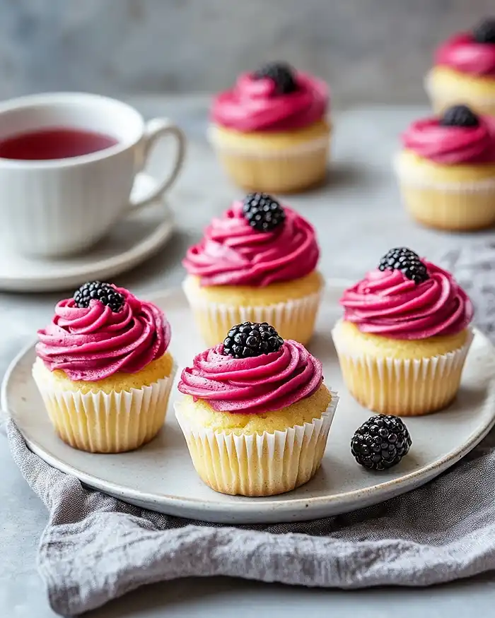 Lemon Poppy Seed Cupcakes with Blackberry Frosting 5 Lemon Poppy Seed Cupcakes with Blackberry Frosting