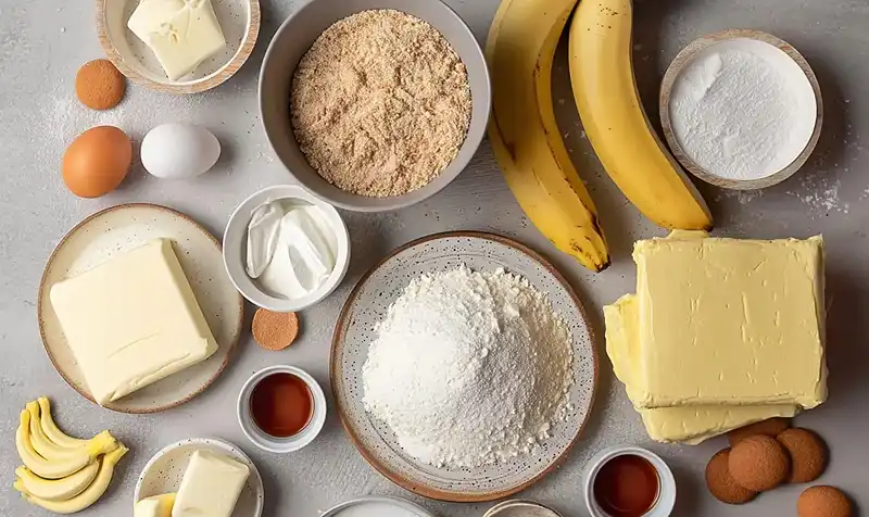 Main ingredients for Banana Pudding Cheesecake