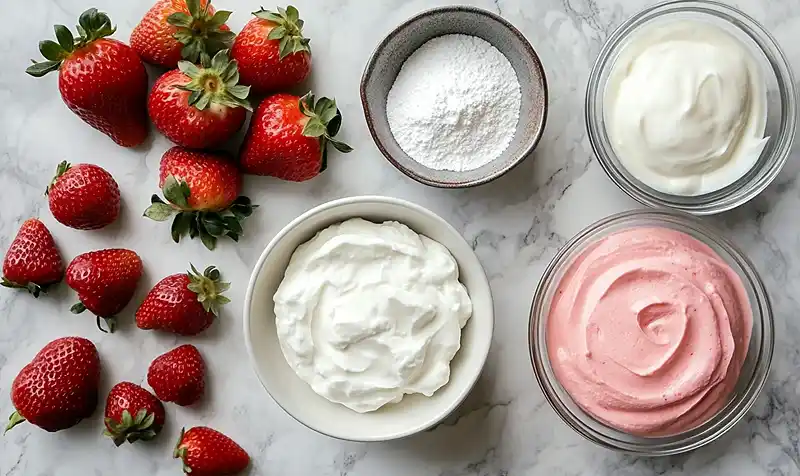 Main ingredients for Light Strawberry Desserts Recipe