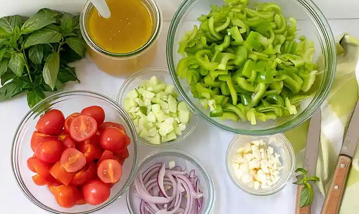 Main ingredients for Mediterranean Celery Salad