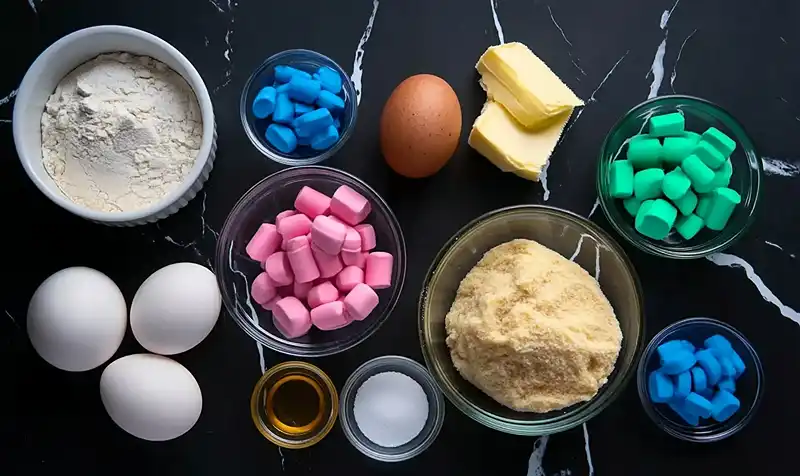 Cheerful Springtime Crinkle Cookies 3 Main ingredients for Springtime Crinkle Cookies