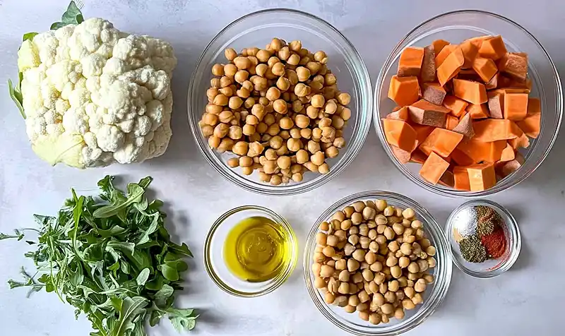 Glow Bowl Recipe: Roasted Veggie, Tahini Yogurt Sauce 3 Main ingredients for Vegetarian Cabbage Carrot Dish