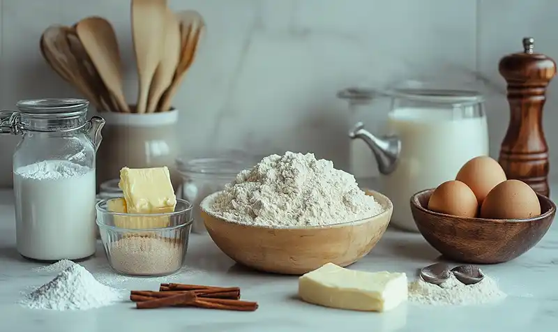 Main ingredients for copycat Cinnabon cinnamon rolls