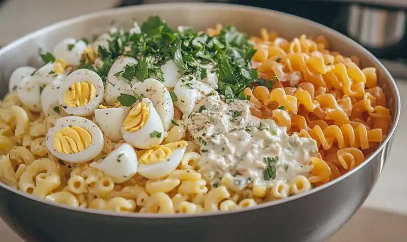 Creamy Deviled Egg Macaroni Salad 4 Making Macaroni Salad With Egg