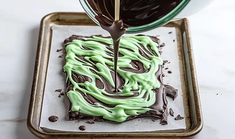 Making St. Patrick’s Day Mint Chocolate Bark
