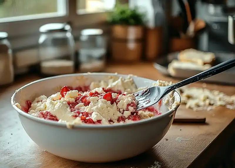 Making the Strawberry Bars With Pie Filling