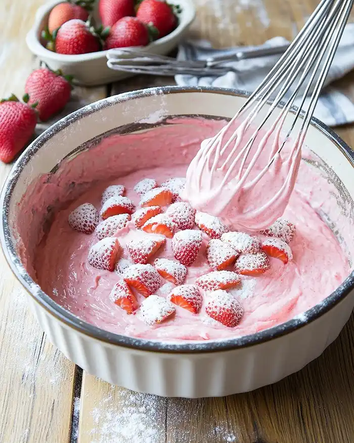 Making the Strawberry Bread Loaf with Strawberry Glaze